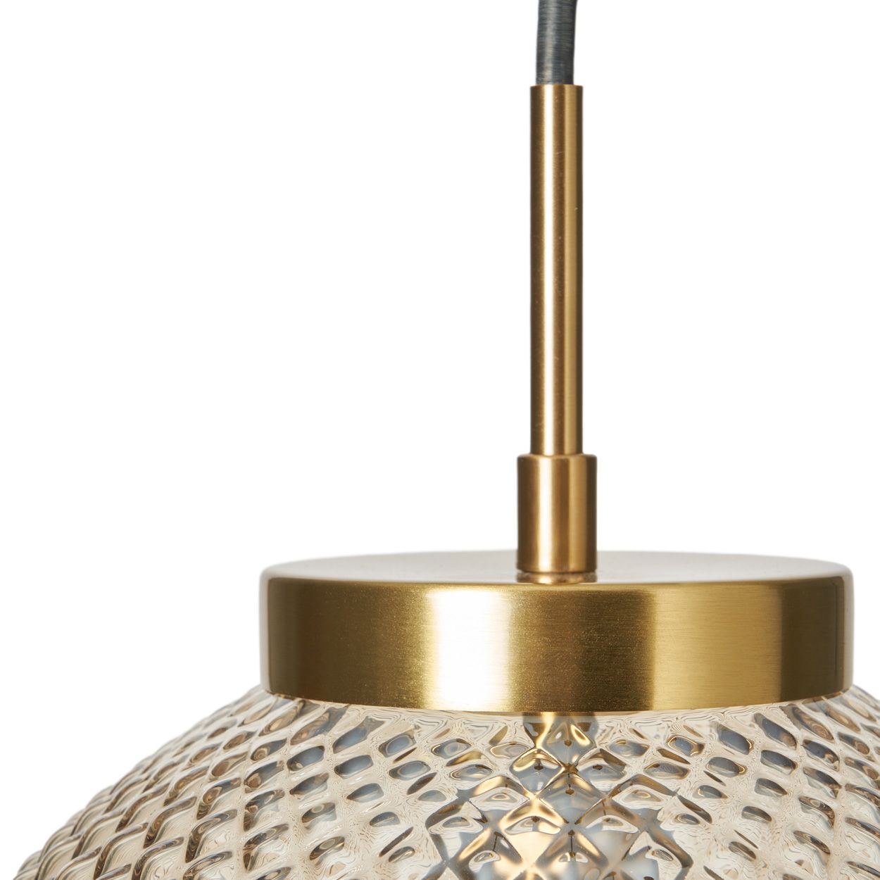Malo Textured Glass Ball Pendant Brass