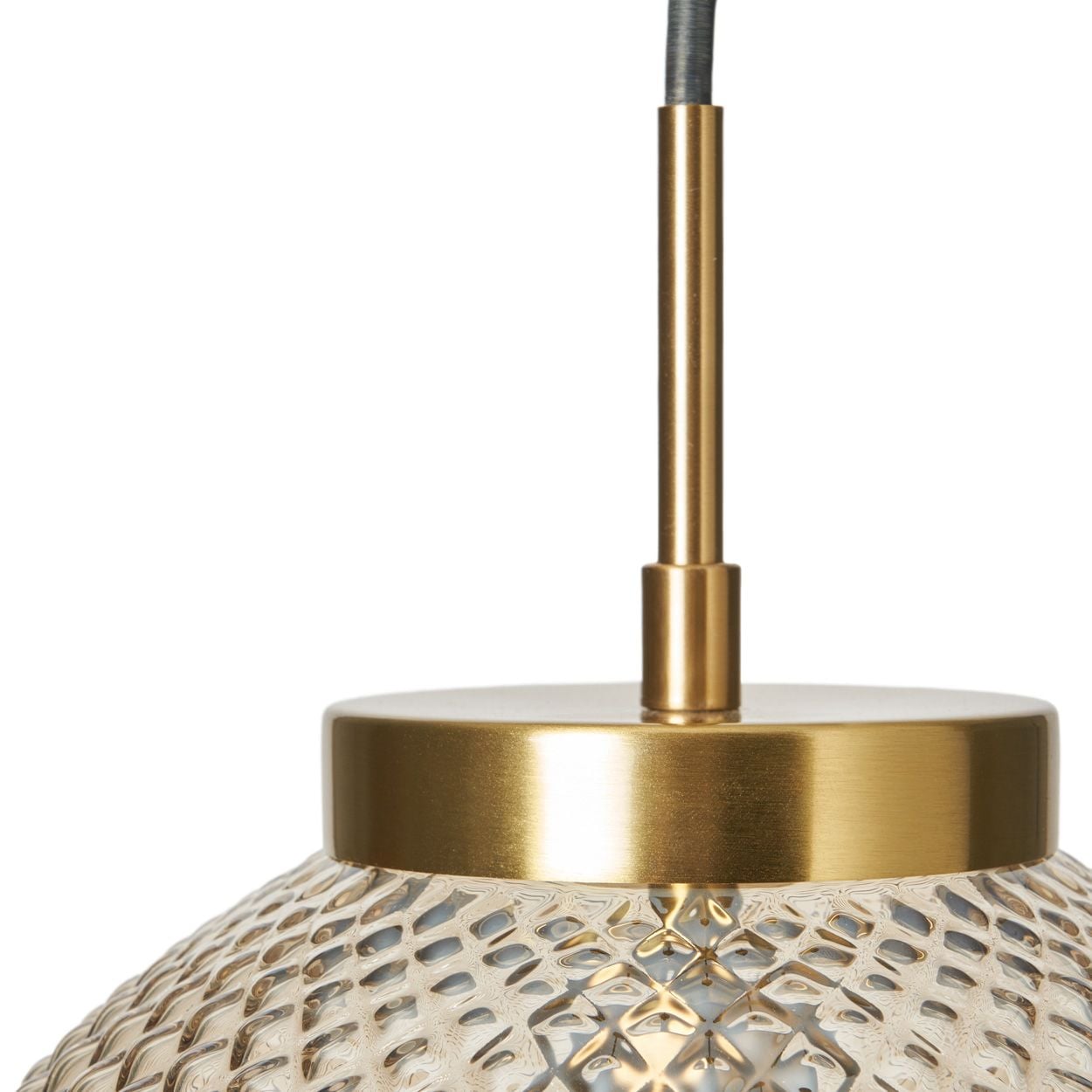 Malo Textured Glass Ball Pendant Brass