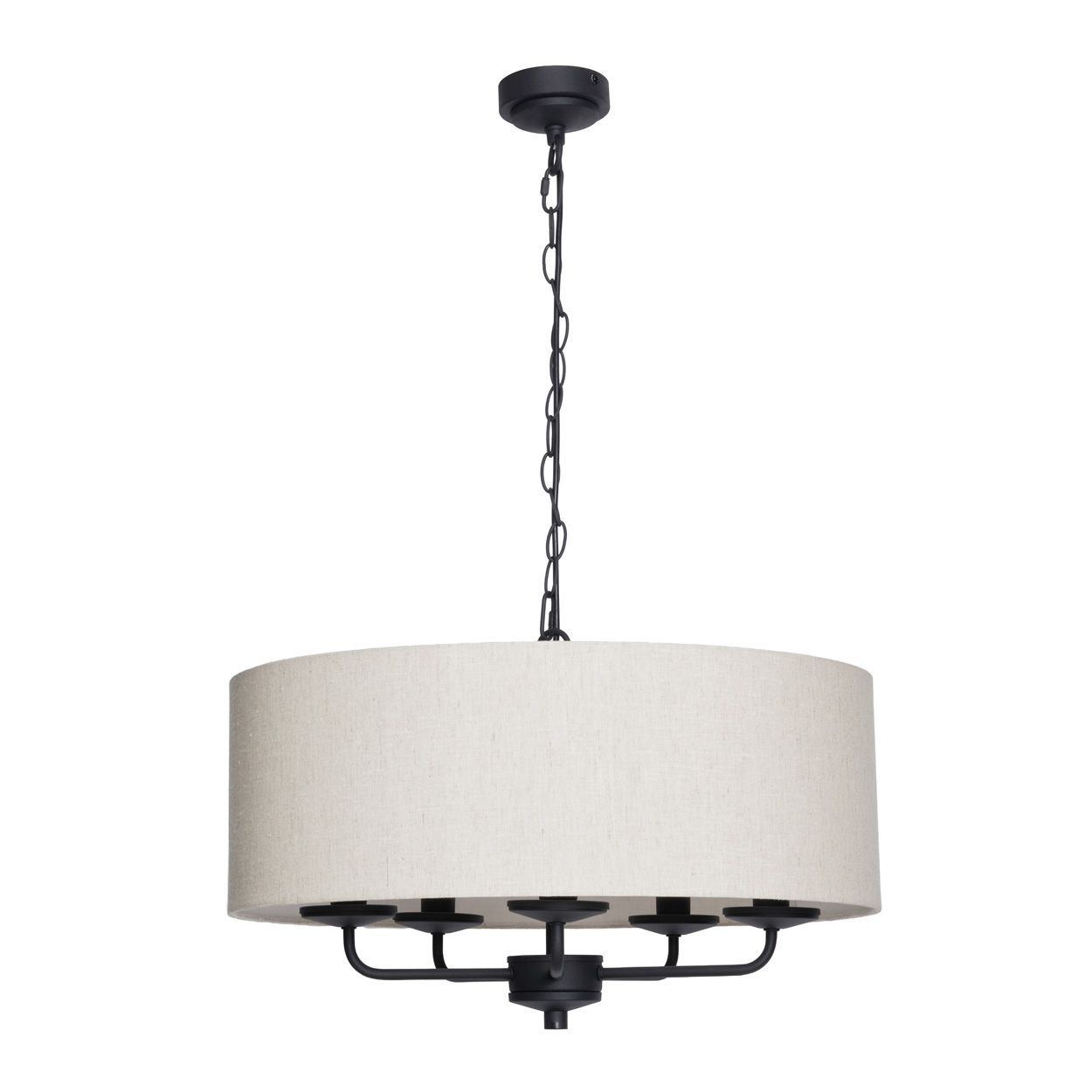 Tucken 5 Light Hotel Pendant Black Ivory