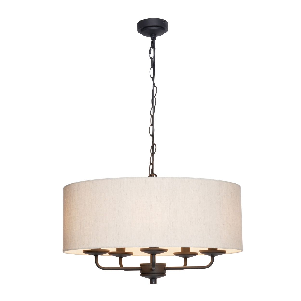 Tucken 5 Light Hotel Pendant Black Ivory