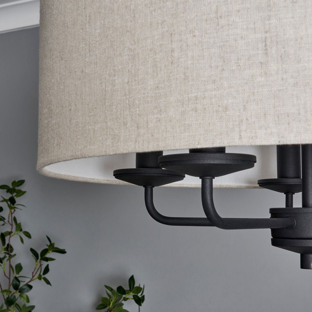Tucken 5 Light Hotel Pendant Black Ivory