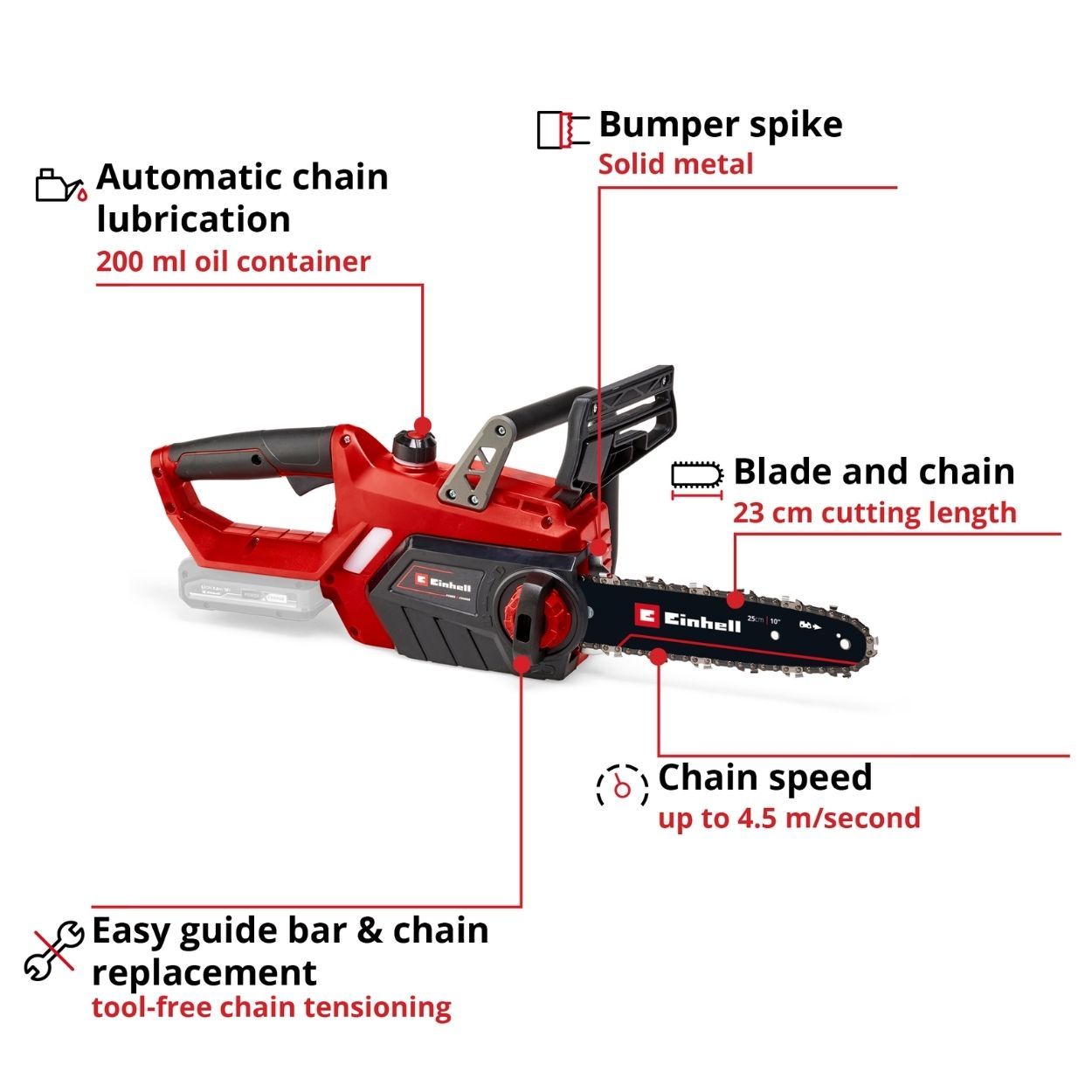 Einhell GE-LC 18/25 Li-Solo Cordless Chain Saw