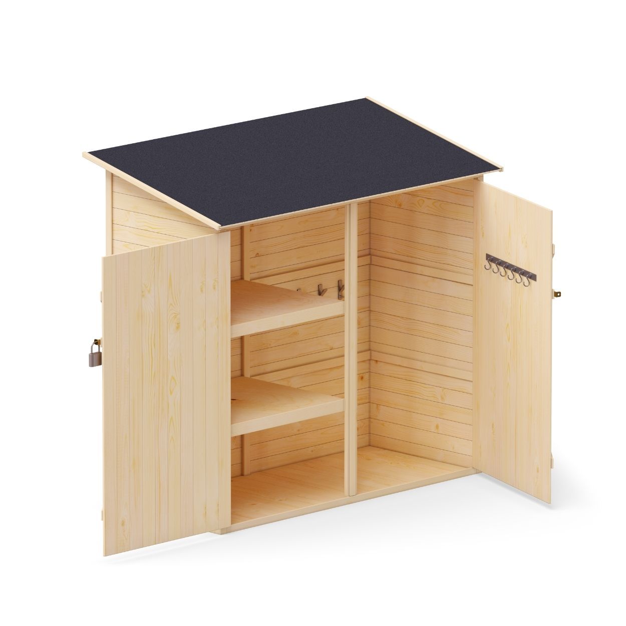 Upyard Tool Shed With Shelving System