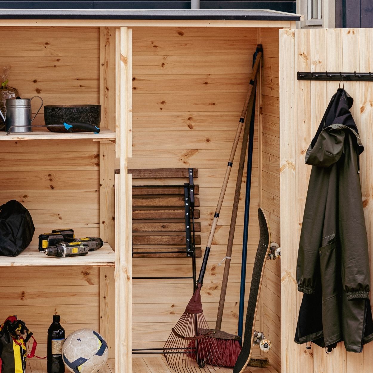 Upyard Tool Shed With Shelving System