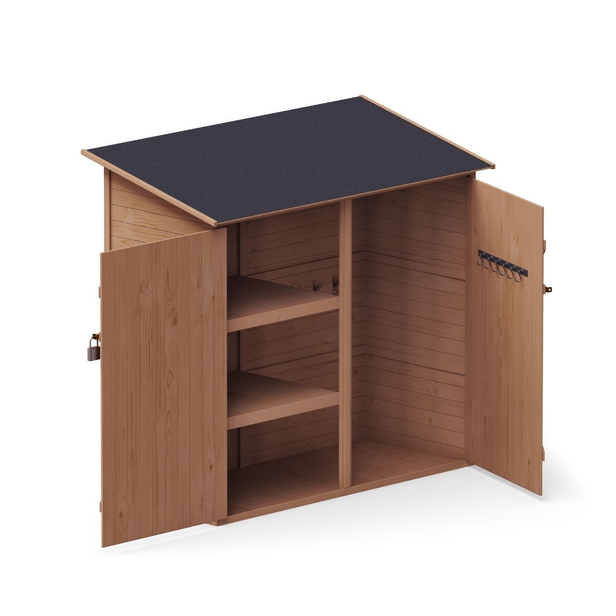 Upyard Tool Shed With Shelving System Brown