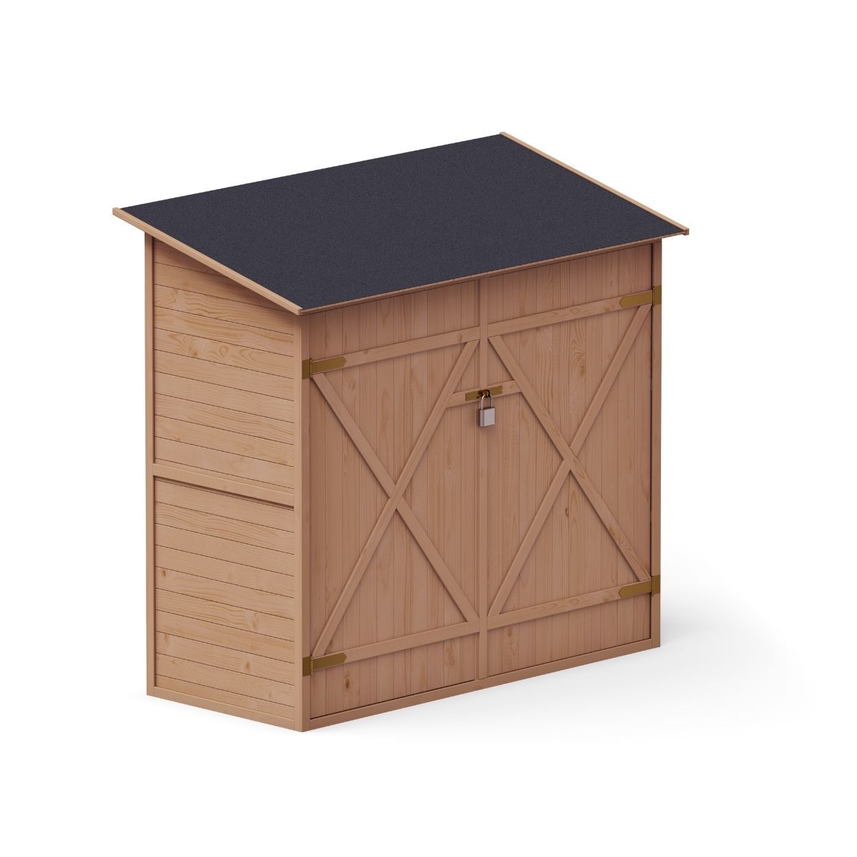 Upyard Tool Shed With Shelving System Brown