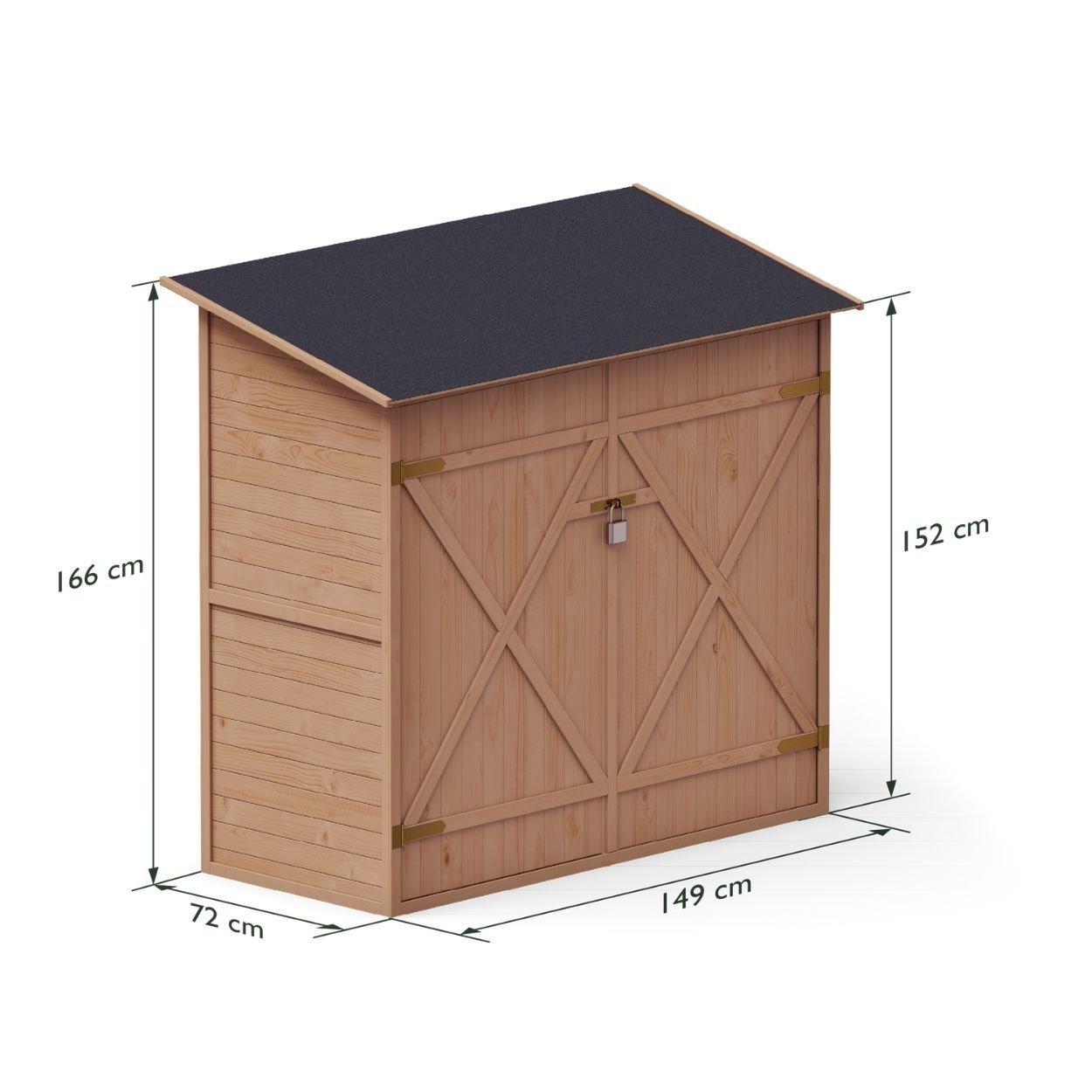Upyard Tool Shed With Shelving System Brown