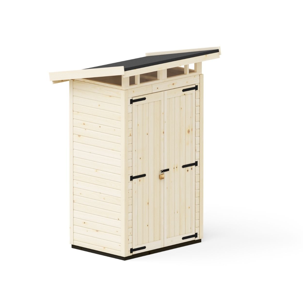 Upyard Strongbox Natural Wood Storage Shed 2ft 8" x 4ft 1"
