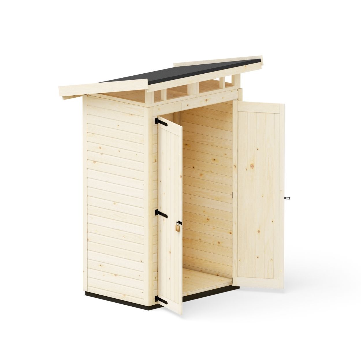 Upyard Strongbox Natural Wood Storage Shed 2ft 8" x 4ft 1"