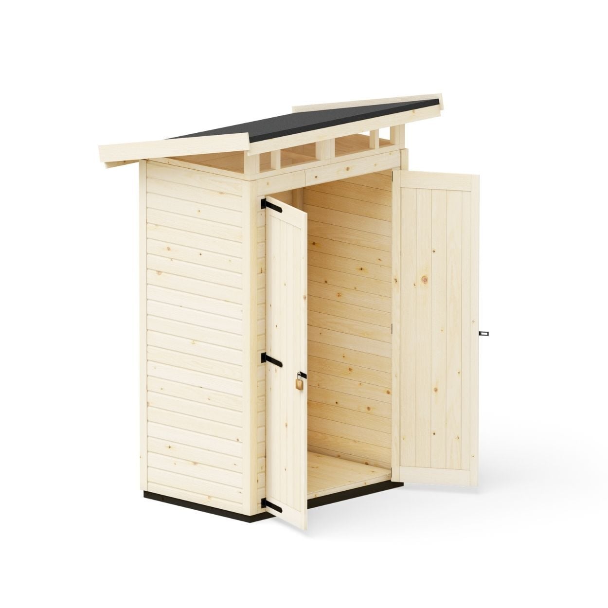 Upyard Strongbox Natural Wood Storage Shed 2ft 8" x 4ft 1"