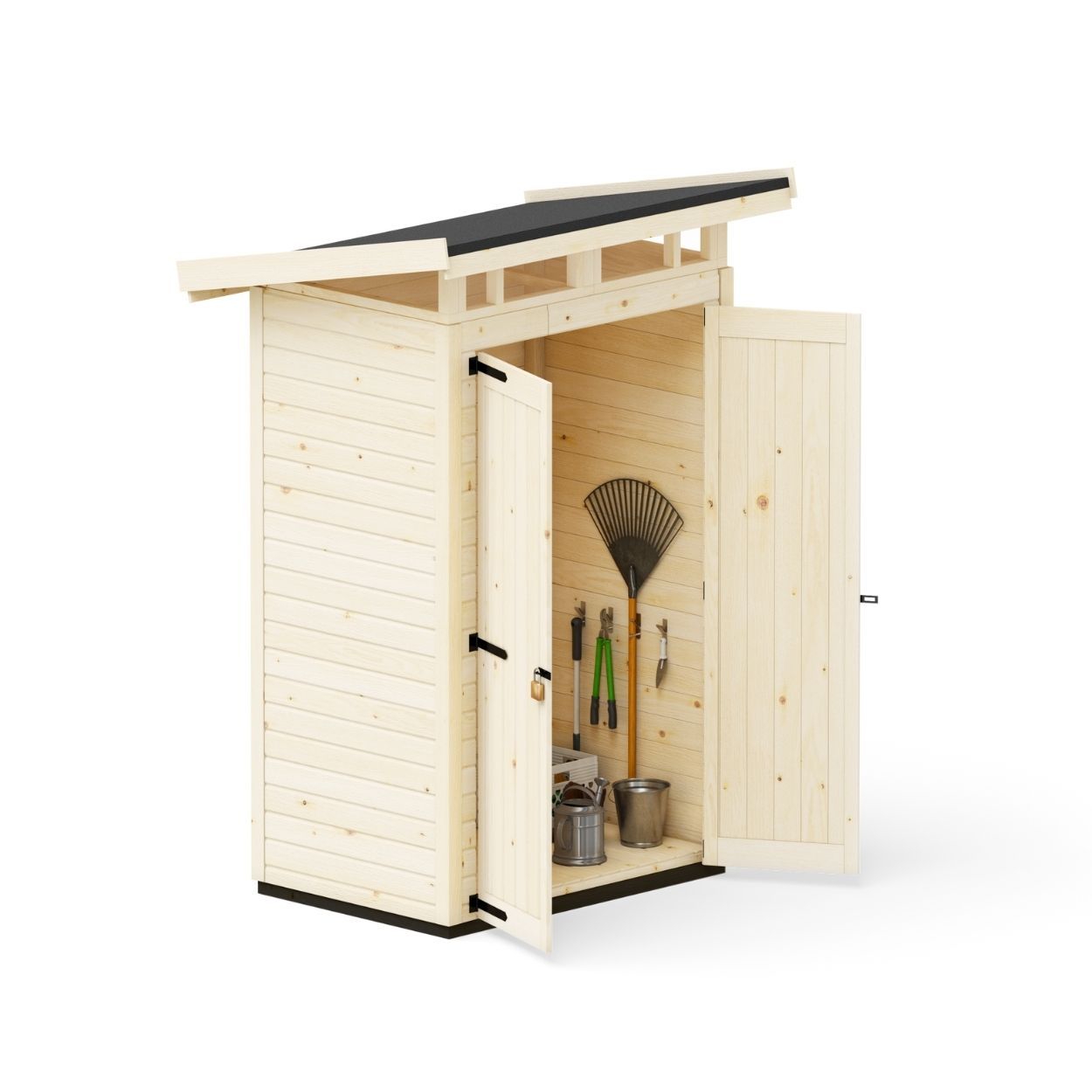 Upyard Strongbox Natural Wood Storage Shed 2ft 8" x 4ft 1"