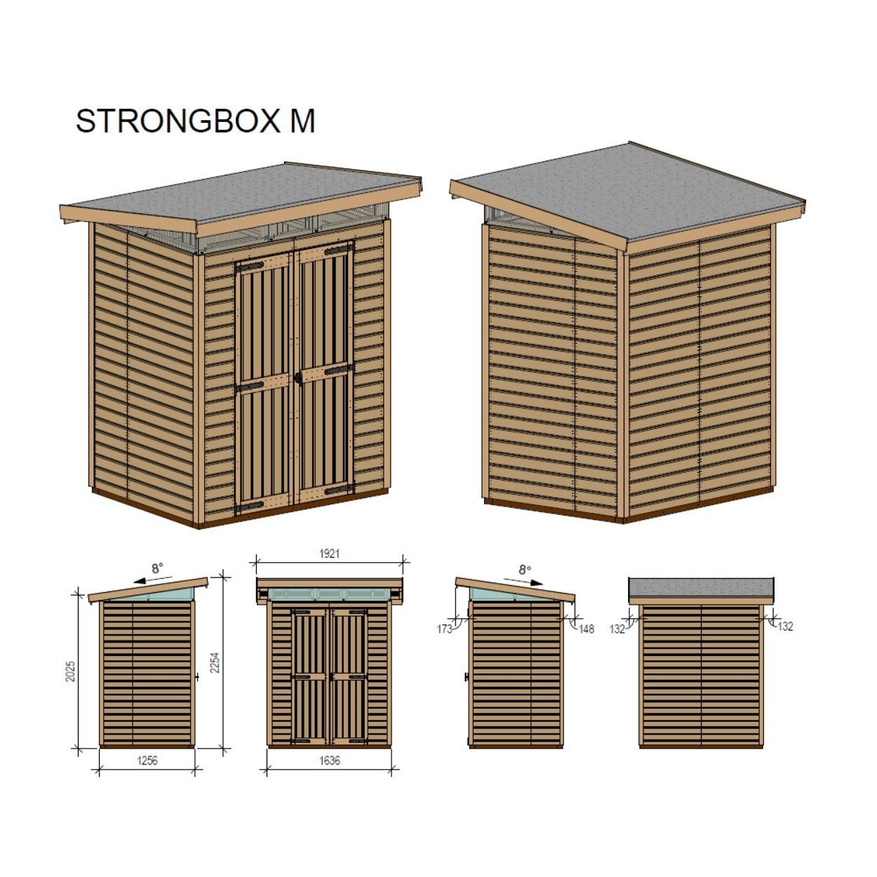 Upyard Strongbox Natural Storage Shed 5ft 3" x 4ft 1"