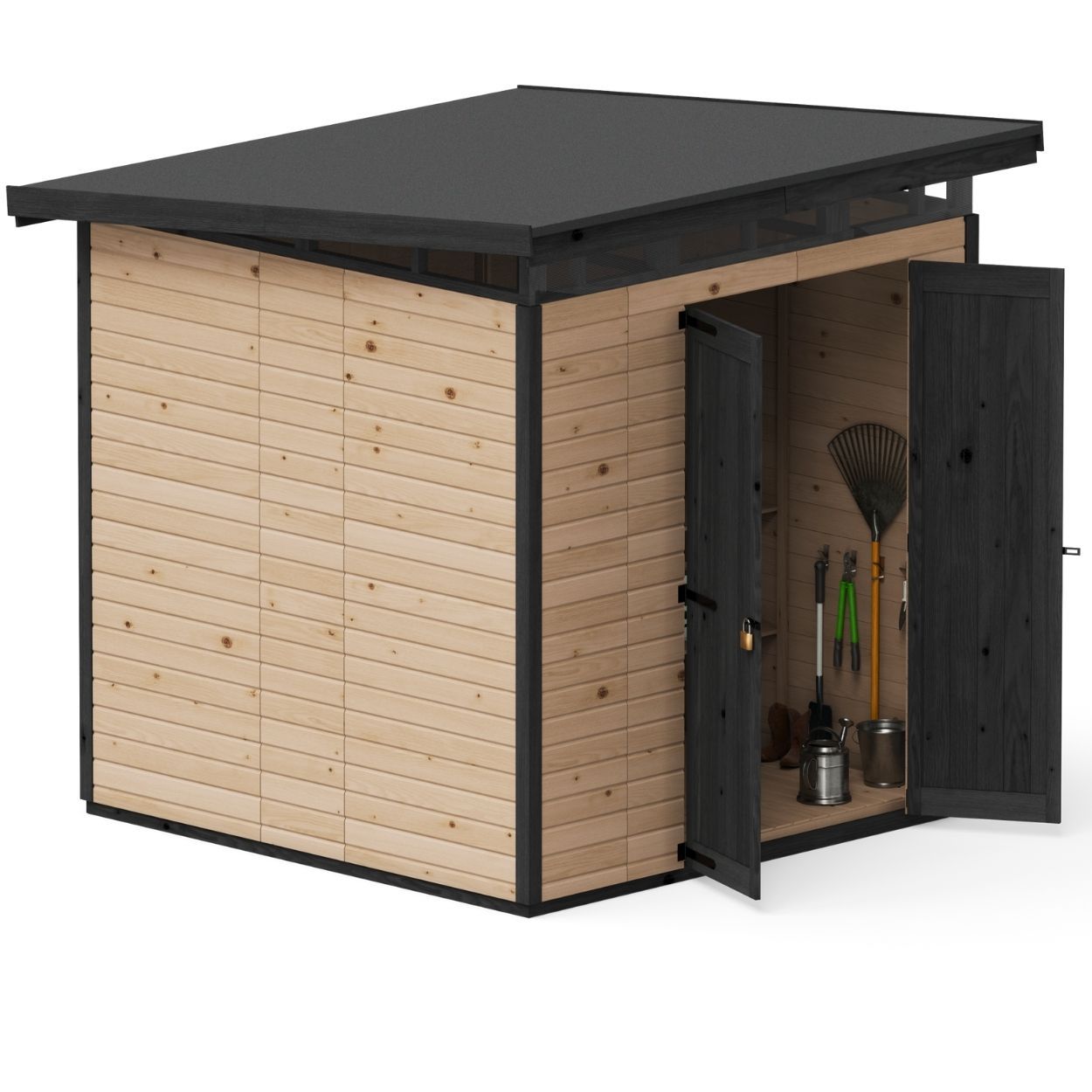 Upyard Strongbox Brown & Black Storage Shed  6ft 6" x 6ft 6"