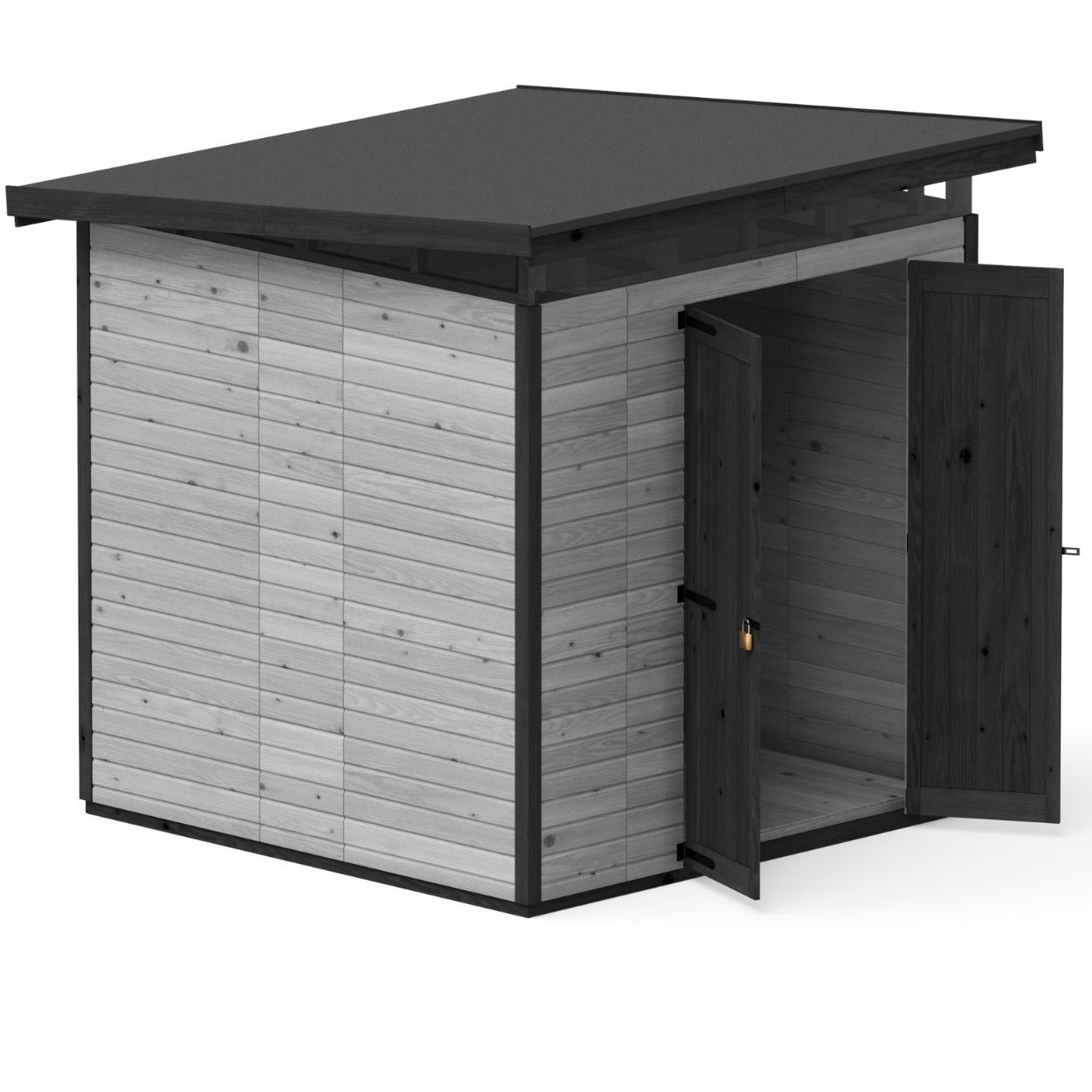 Upyard Strongbox Grey & Black Storage Shed 6ft 6" x 6ft 6"