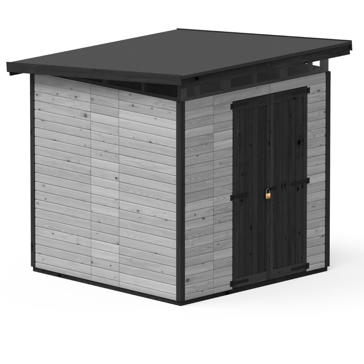 Upyard Strongbox Grey & Black Storage Shed 6ft 6" x 6ft 6"
