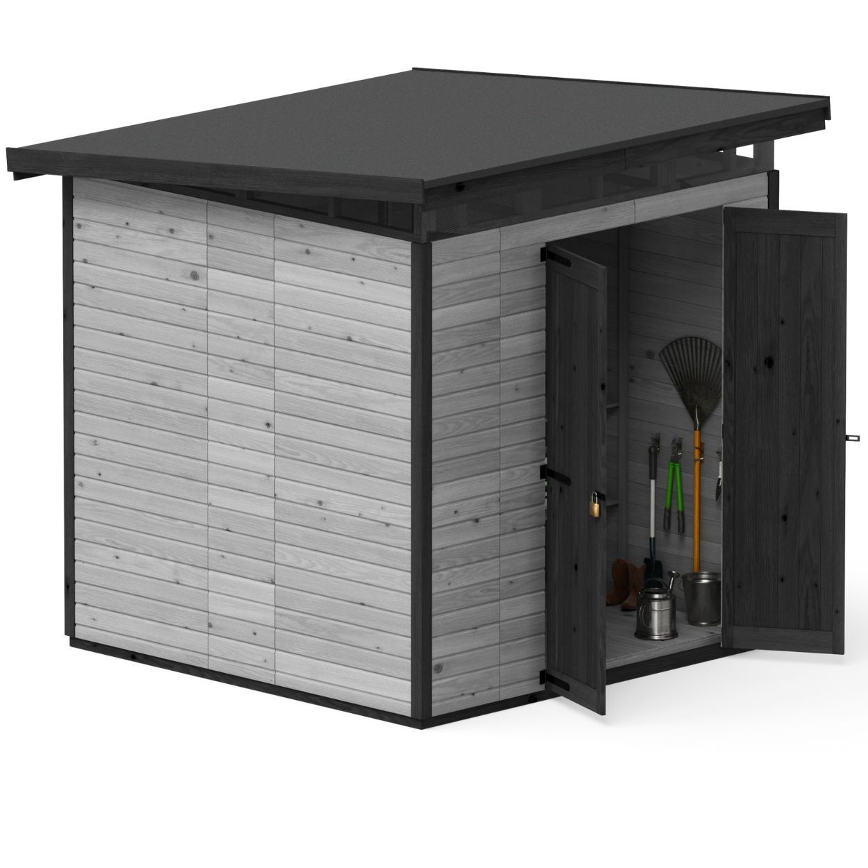 Upyard Strongbox Grey & Black Storage Shed 6ft 6" x 6ft 6"