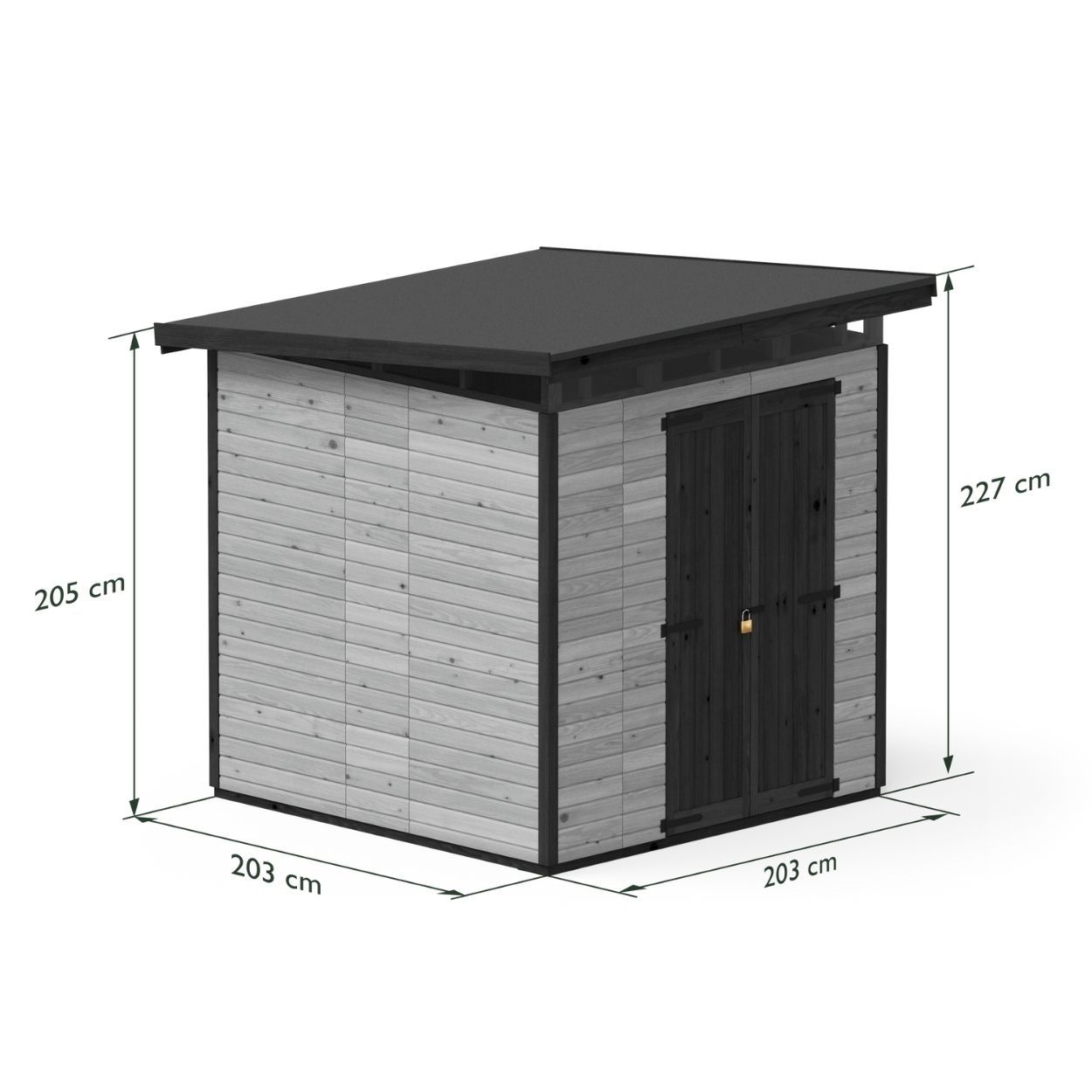 Upyard Strongbox Grey & Black Storage Shed 6ft 6" x 6ft 6"