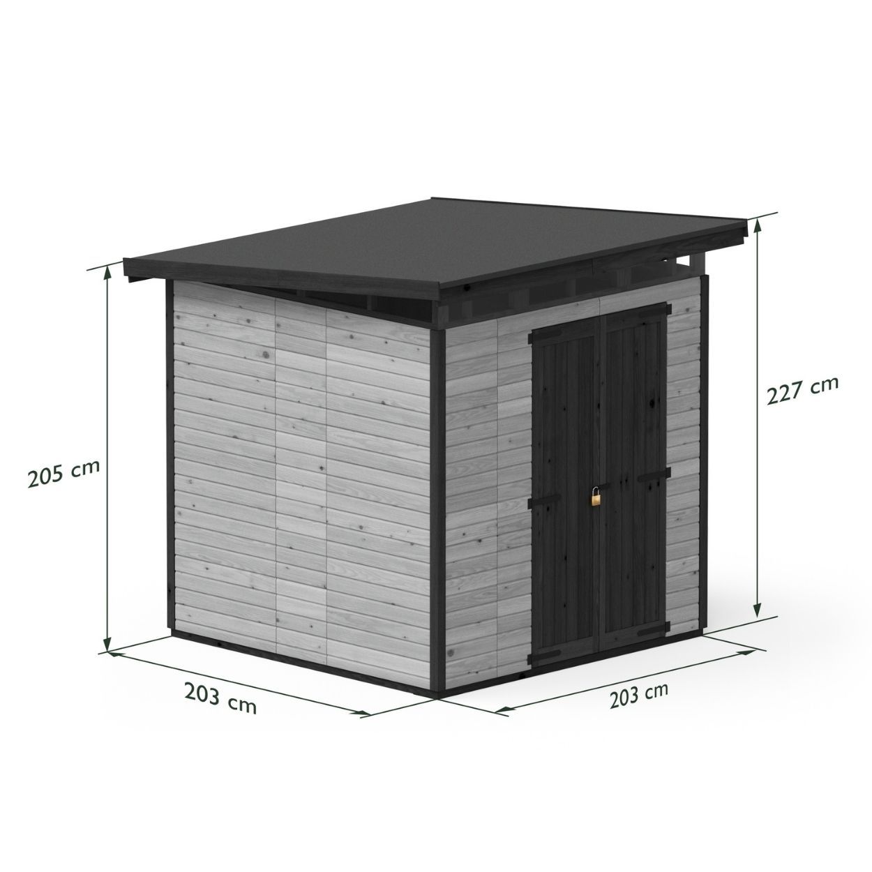 Upyard Strongbox Grey & Black Storage Shed 6ft 6" x 6ft 6"