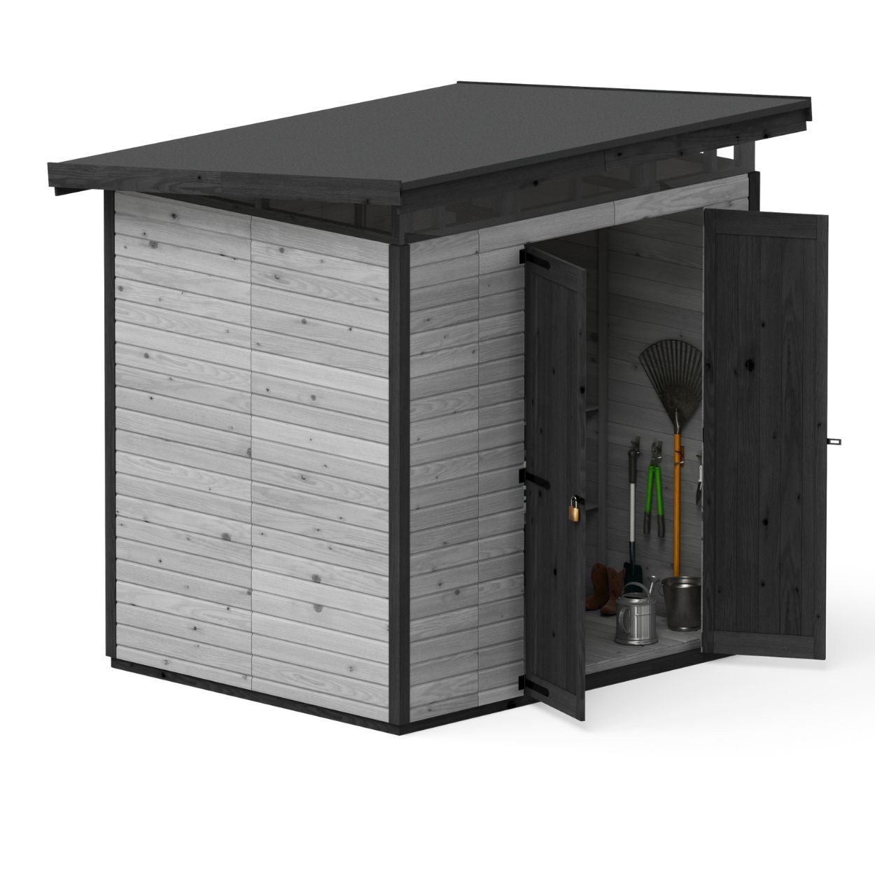 Upyard Strongbox Grey Black Storage Shed  6ft 6" x 5ft 3"