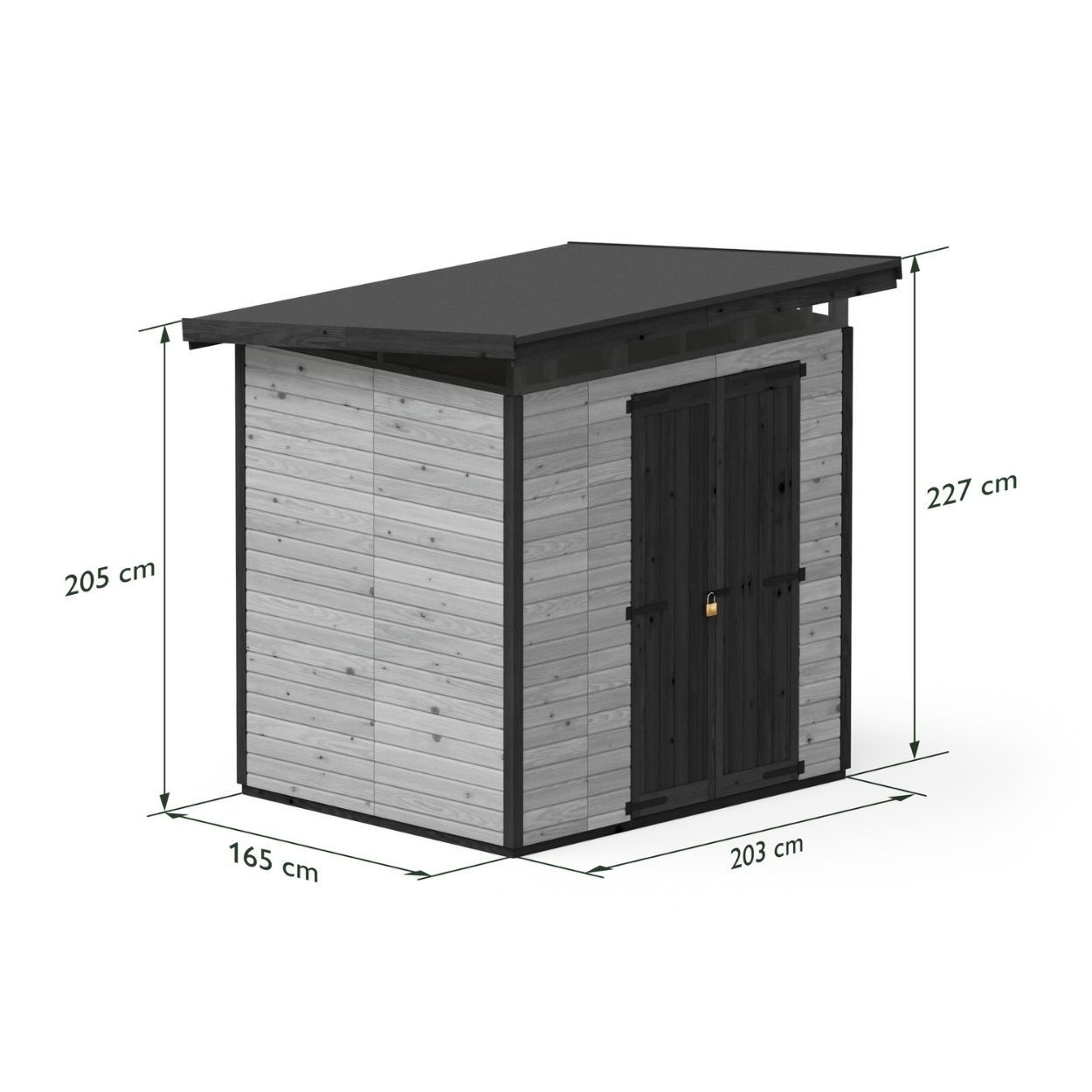 Upyard Strongbox Grey Black Storage Shed  6ft 6" x 5ft 3"