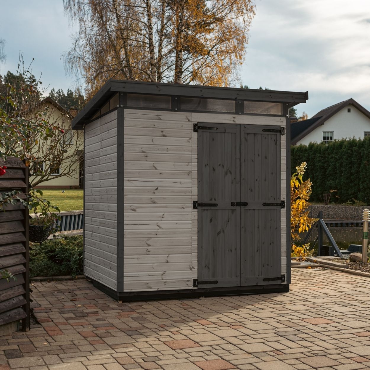 Upyard Strongbox Grey Black Storage Shed  6ft 6" x 5ft 3"