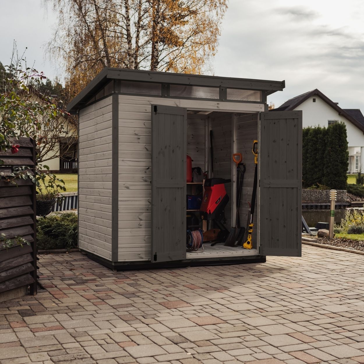Upyard Strongbox Grey Black Storage Shed  6ft 6" x 5ft 3"