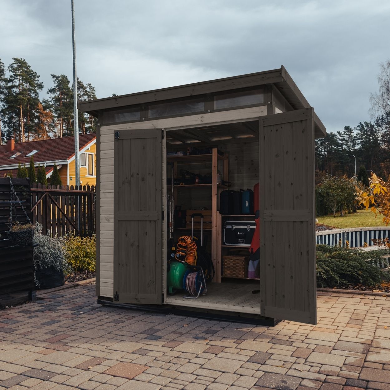 Upyard Strongbox Grey Black Storage Shed  6ft 6" x 5ft 3"