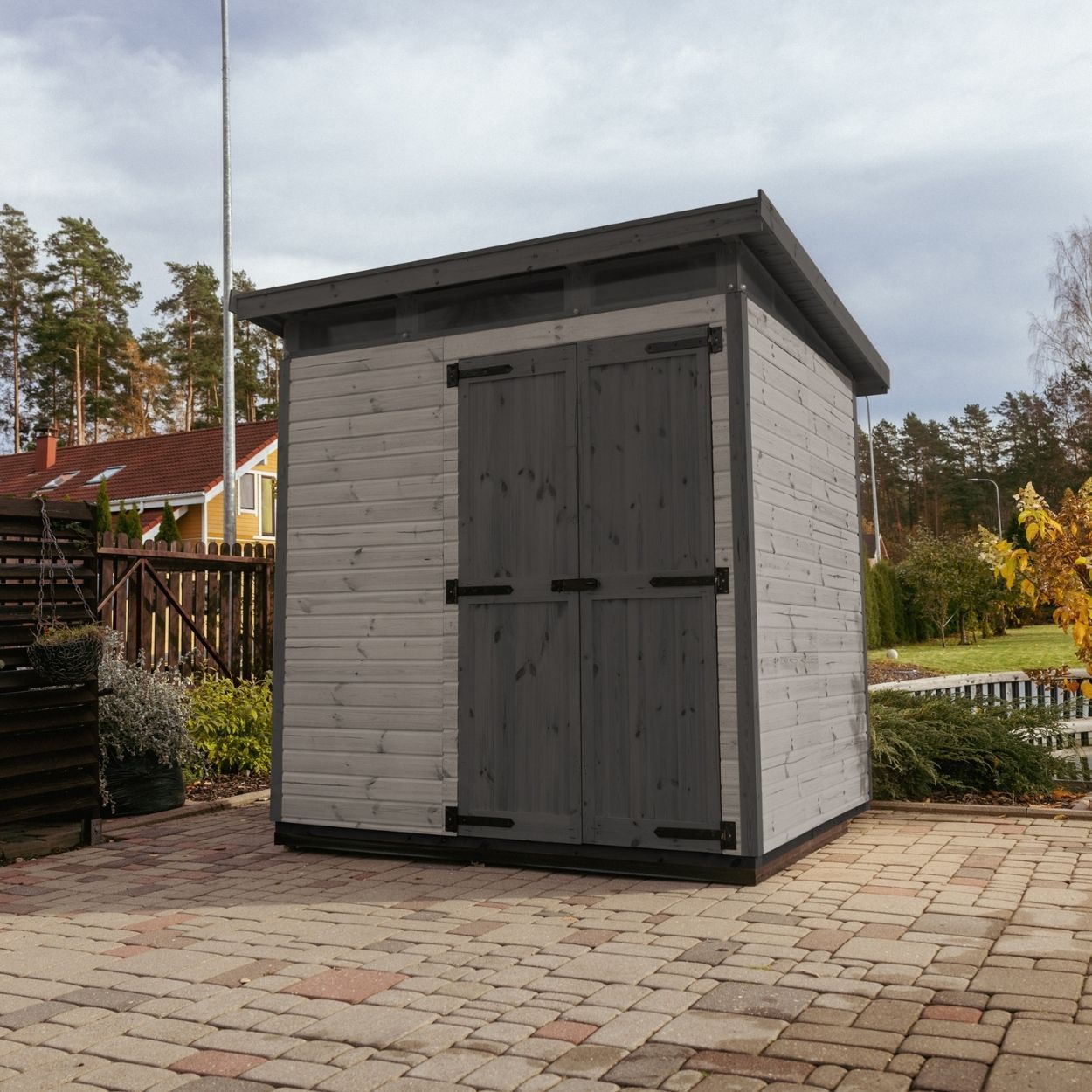 Upyard Strongbox Grey Black Storage Shed  6ft 6" x 5ft 3"