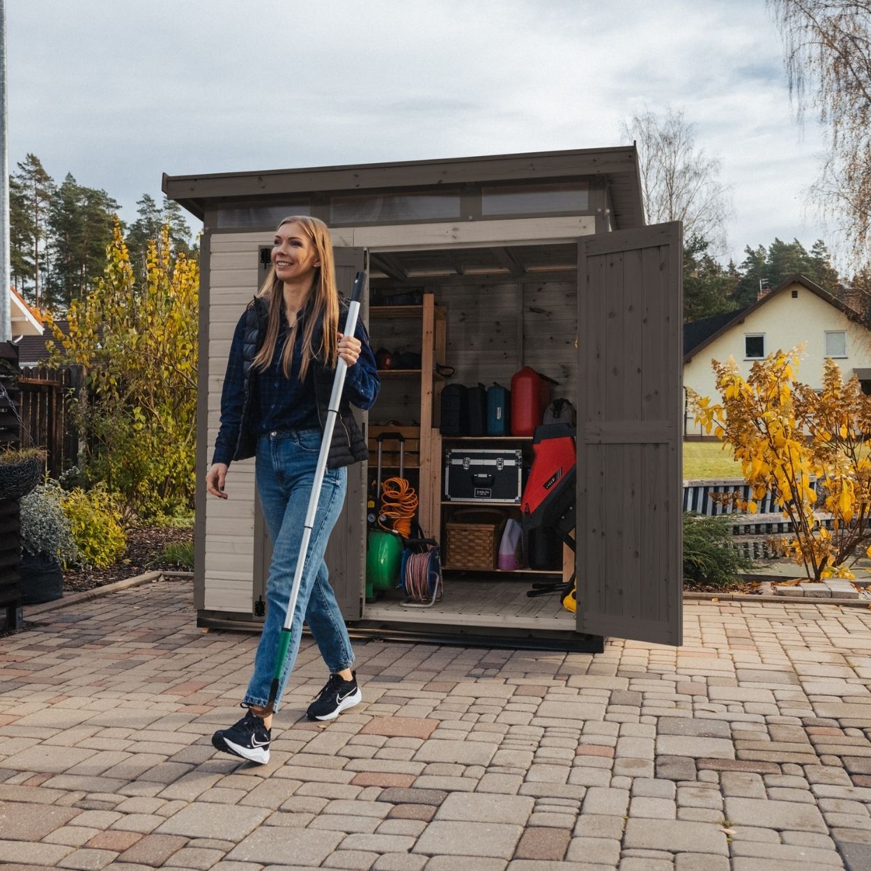Upyard Strongbox Grey Black Storage Shed  6ft 6" x 5ft 3"