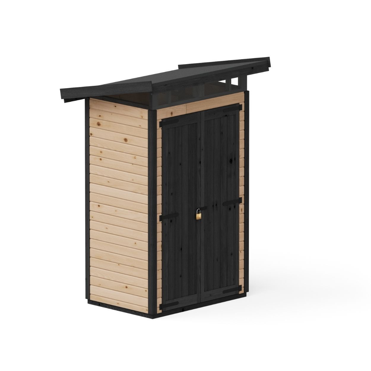 Upyard Strongbox Brown & Black Storage Shed 2ft 8" x 4ft 1"