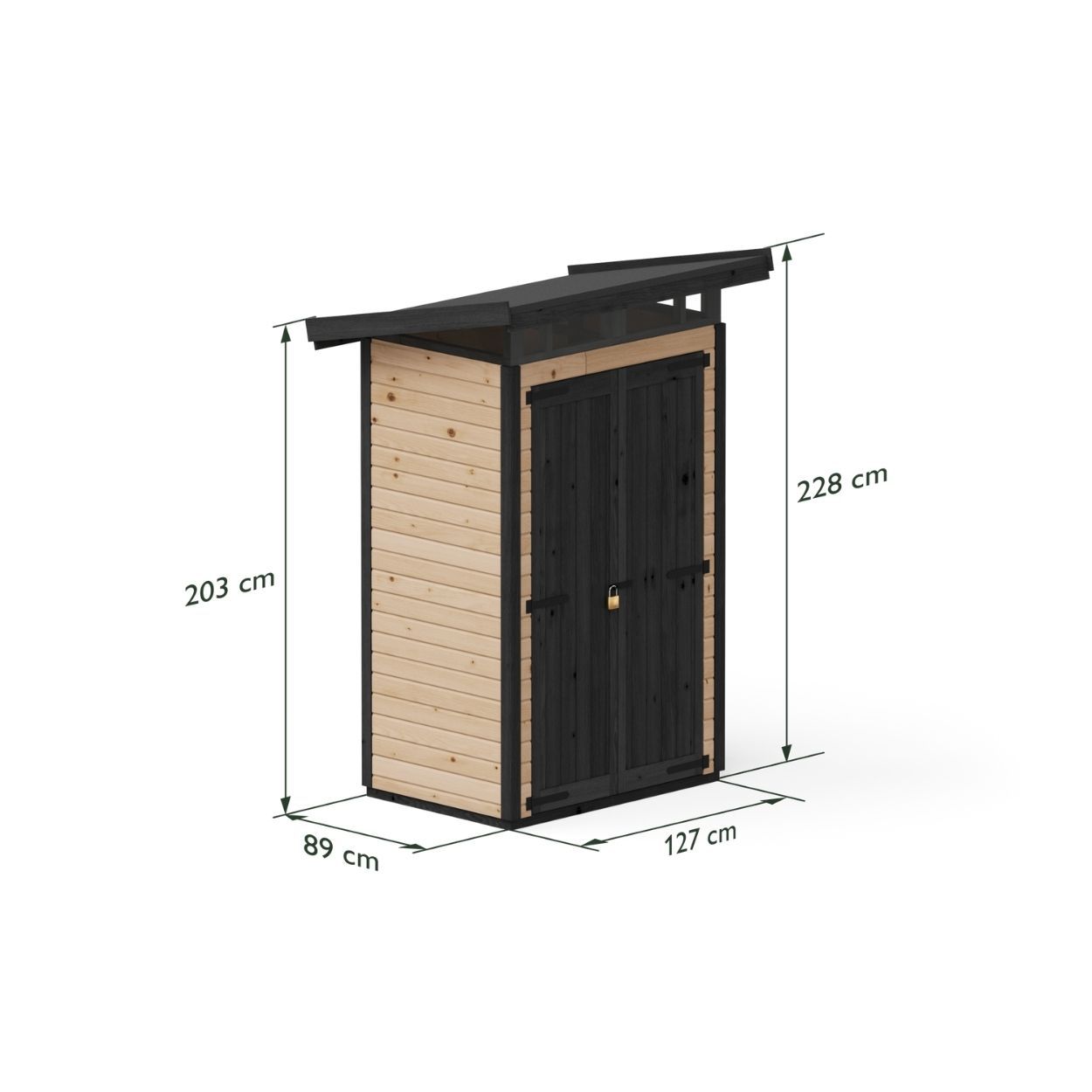 Upyard Strongbox Brown & Black Storage Shed 2ft 8" x 4ft 1"