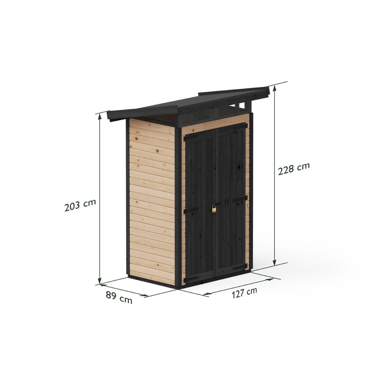 Upyard Strongbox Brown & Black Storage Shed 2ft 8" x 4ft 1"
