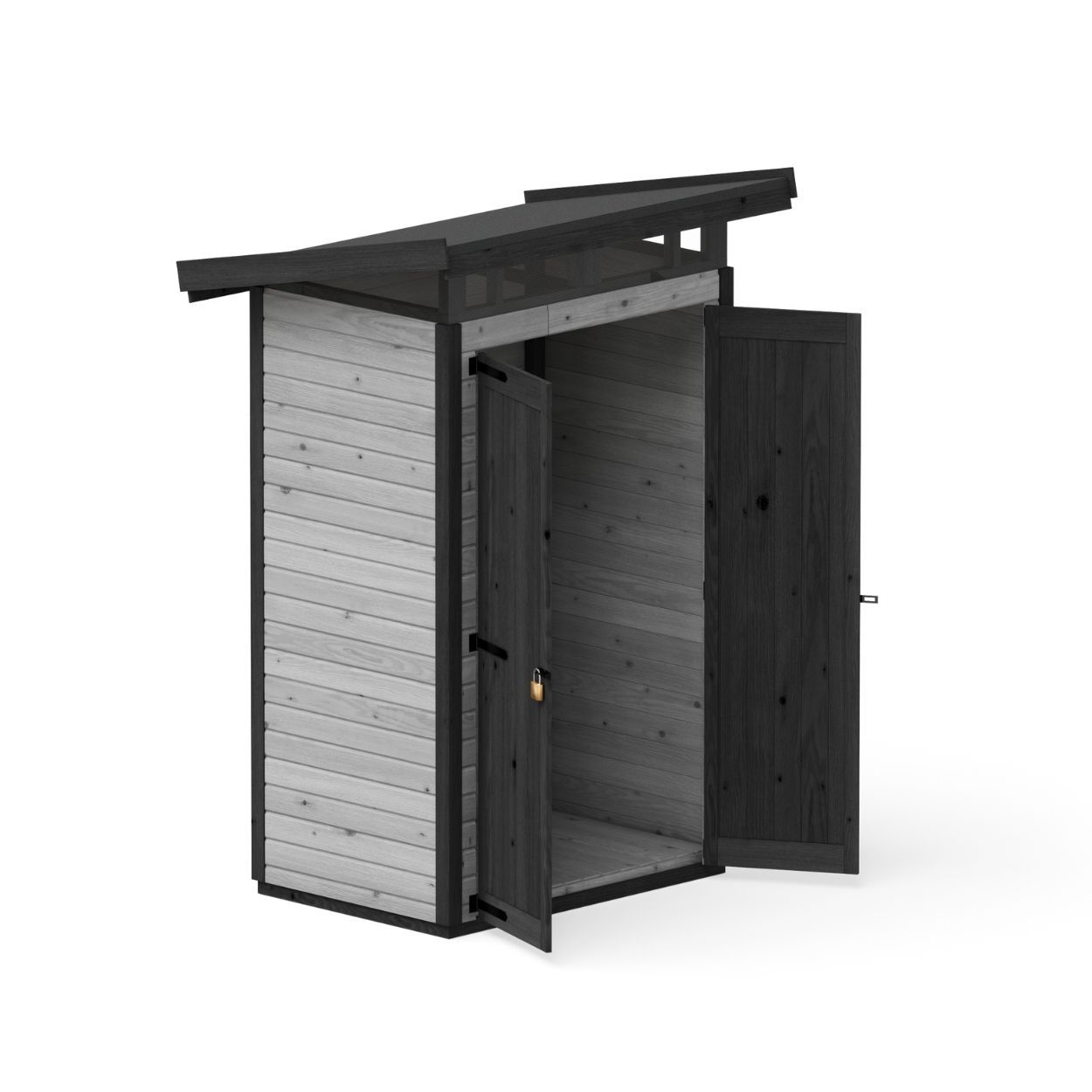Upyard Strongbox Grey & Black Storage Shed  2ft 8" x 4ft 1"