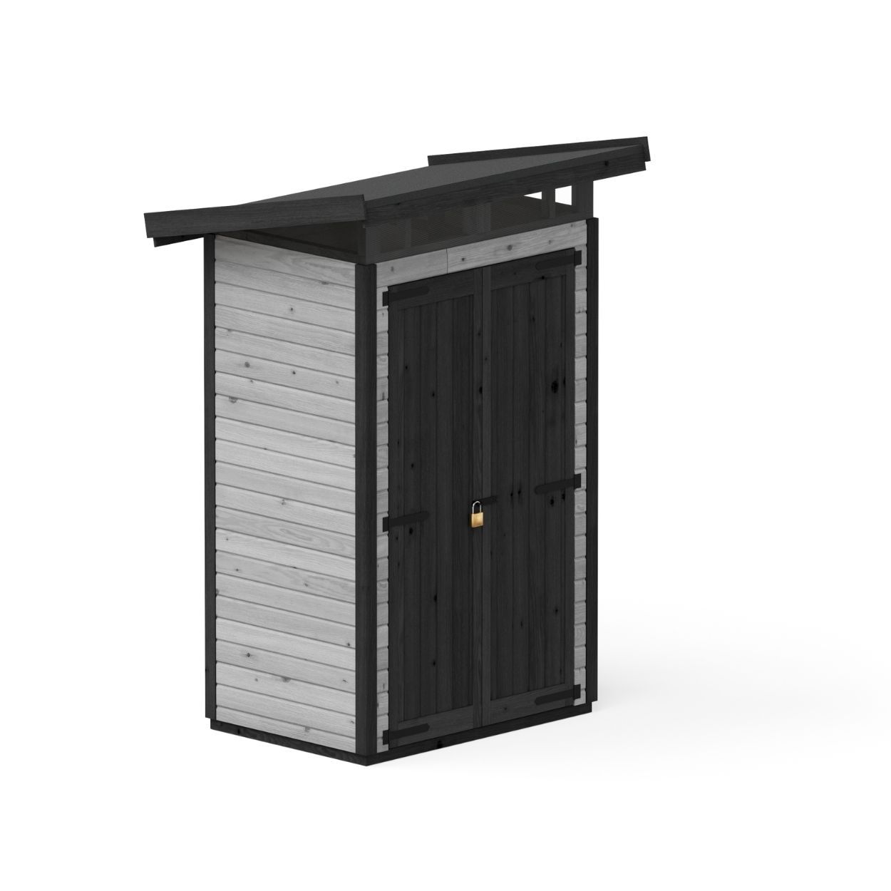 Upyard Strongbox Grey & Black Storage Shed  2ft 8" x 4ft 1"