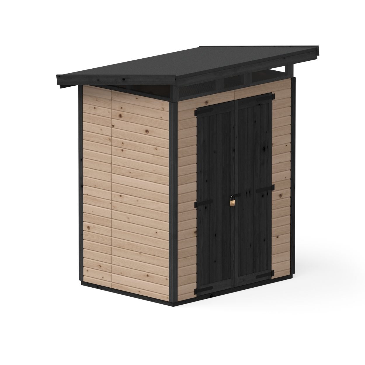 Upyard Strongbox Brown & Black Storage Shed 5ft 3" x 4ft 1"