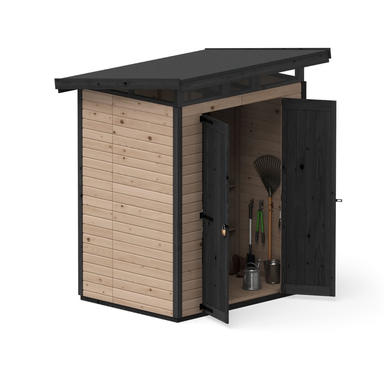 Upyard Strongbox Brown & Black Storage Shed 5ft 3" x 4ft 1"