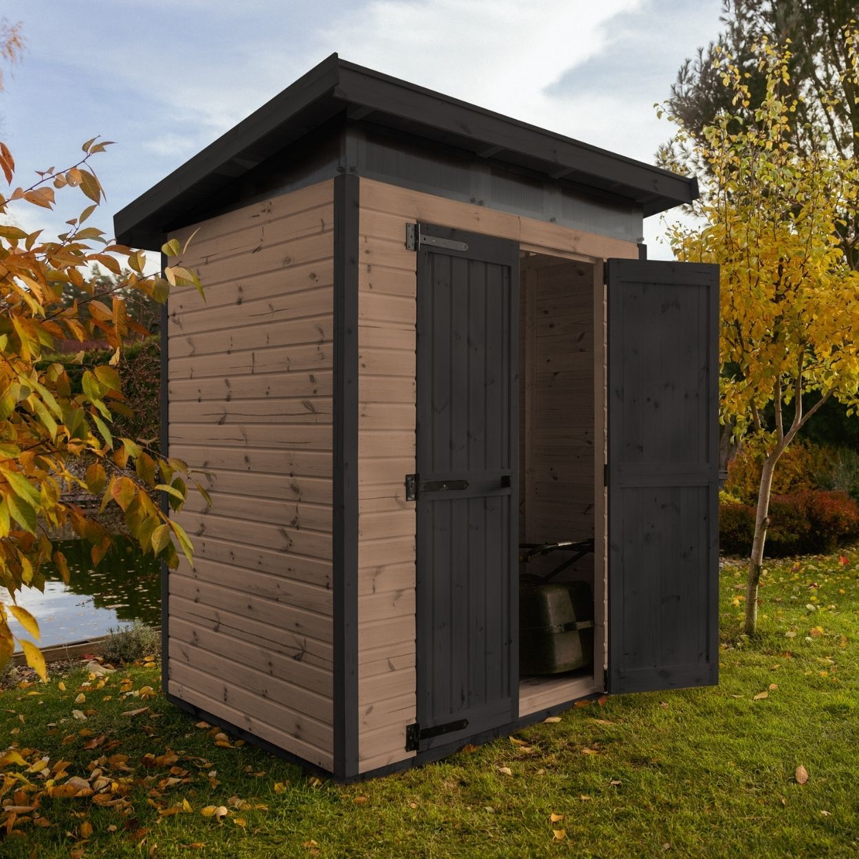 Upyard Strongbox Brown & Black Storage Shed 5ft 3" x 4ft 1"