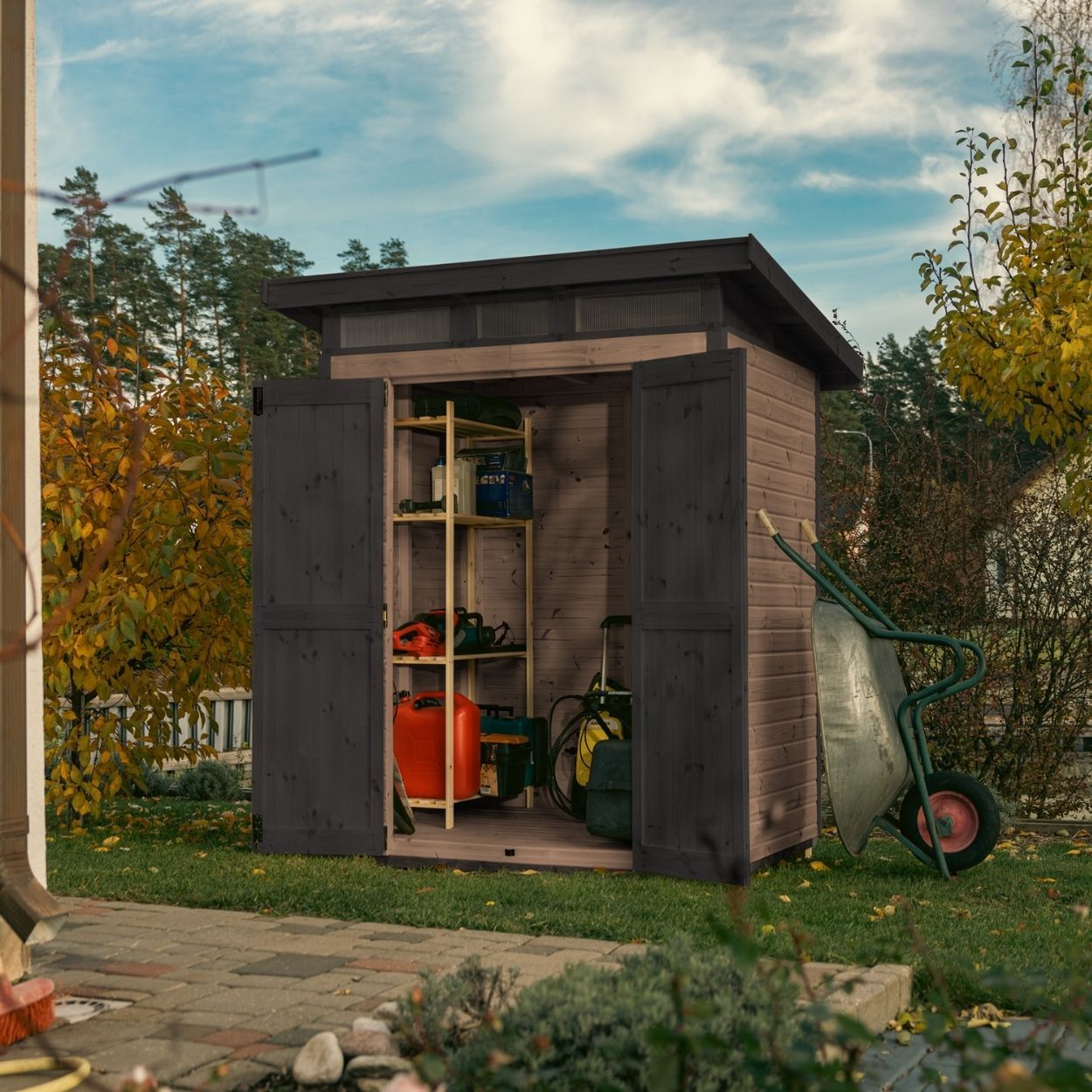 Upyard Strongbox Brown & Black Storage Shed 5ft 3" x 4ft 1"