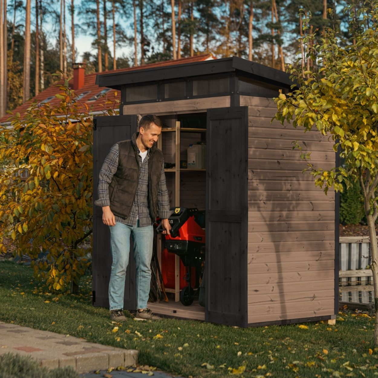 Upyard Strongbox Brown & Black Storage Shed 5ft 3" x 4ft 1"