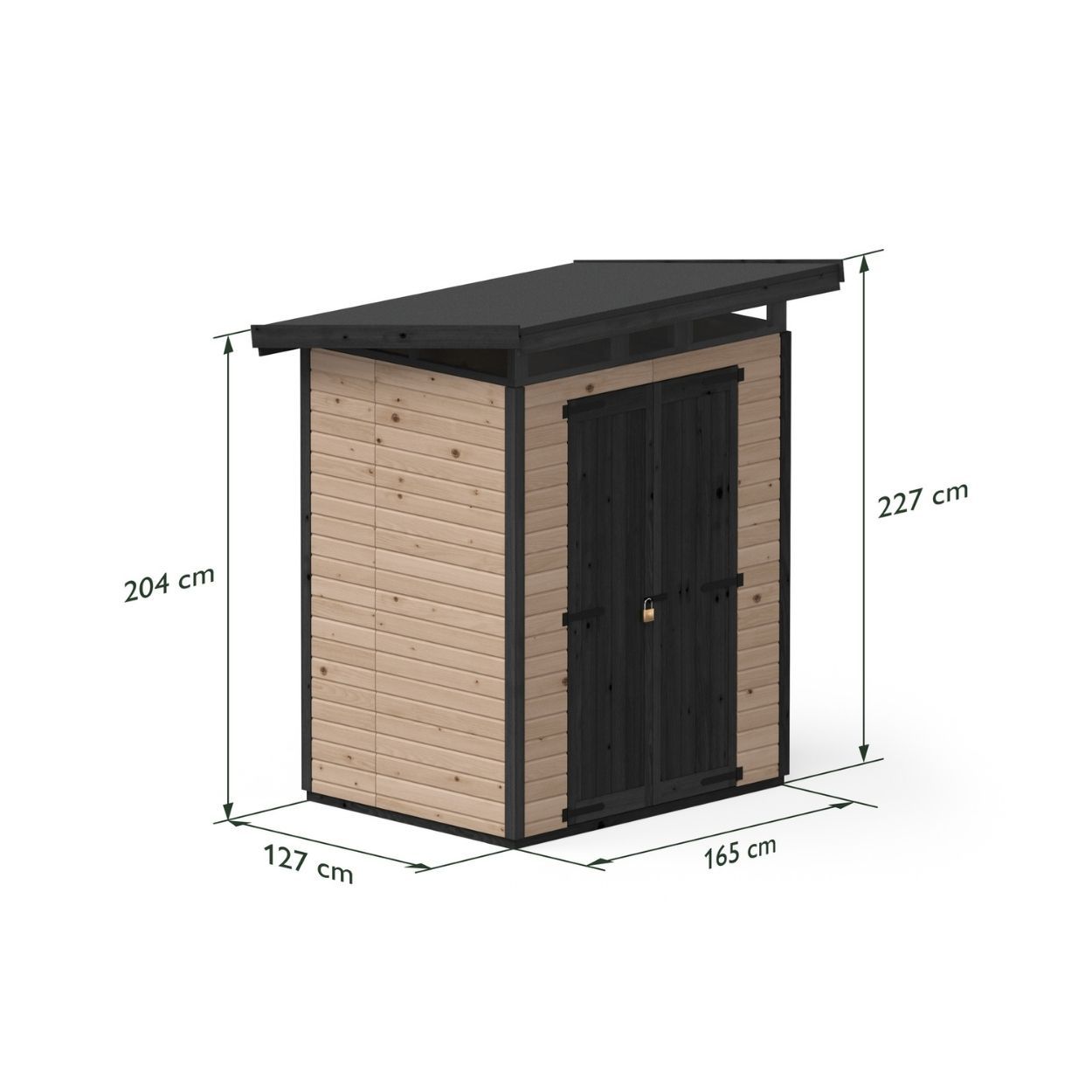 Upyard Strongbox Brown & Black Storage Shed 5ft 3" x 4ft 1"