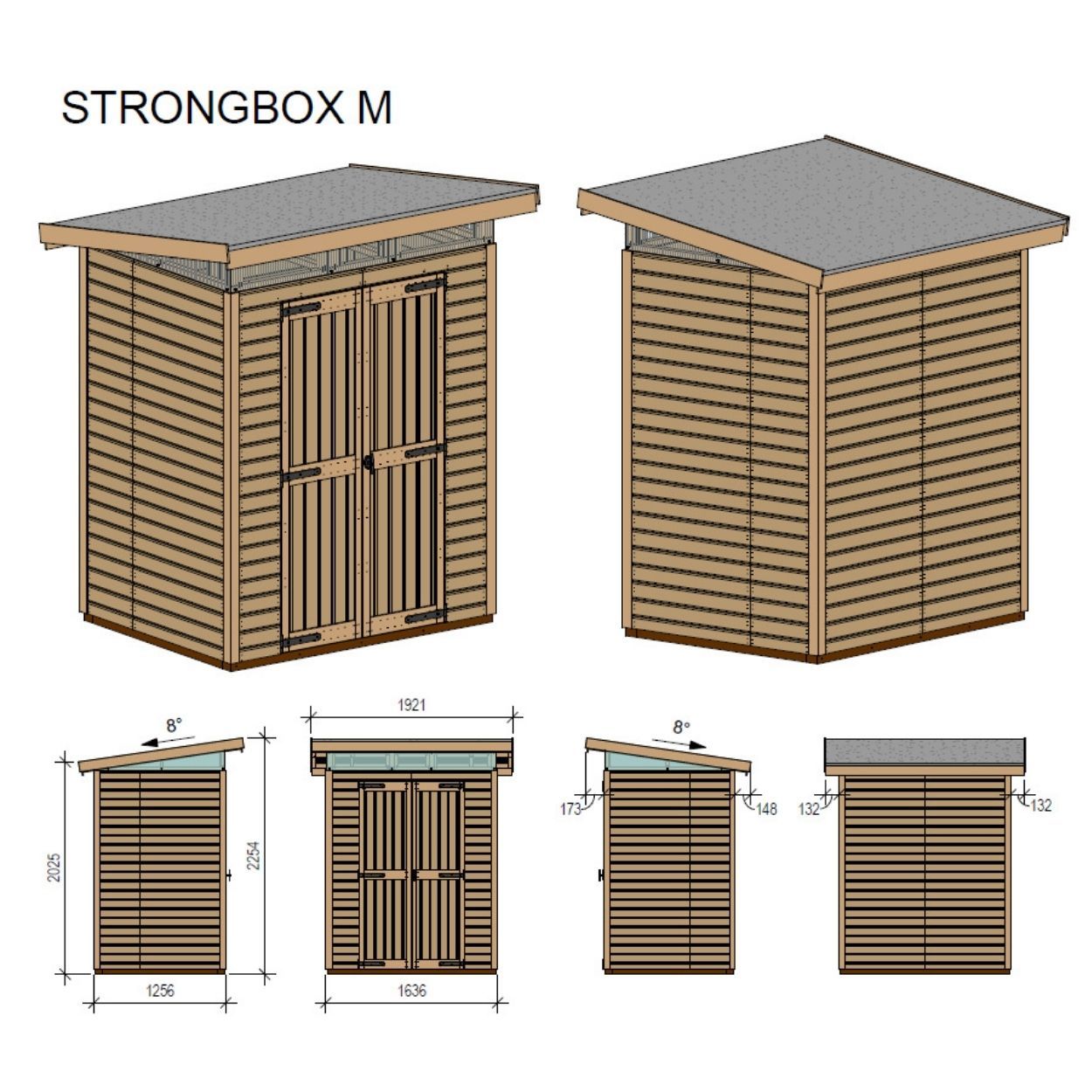 Upyard Strongbox Brown & Black Storage Shed 5ft 3" x 4ft 1"