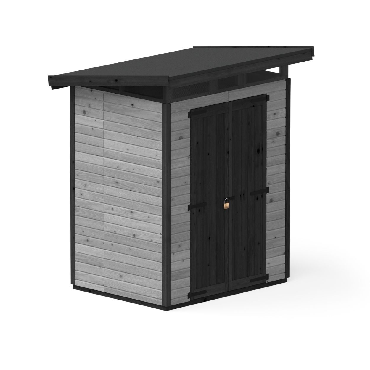 Upyard Strongbox Grey & Black Storage Shed 5ft 3" x 4ft 1"