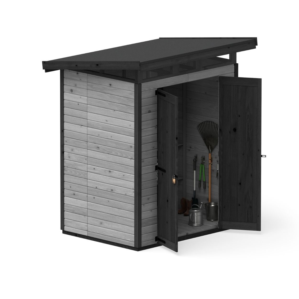 Upyard Strongbox Grey & Black Storage Shed 5ft 3" x 4ft 1"
