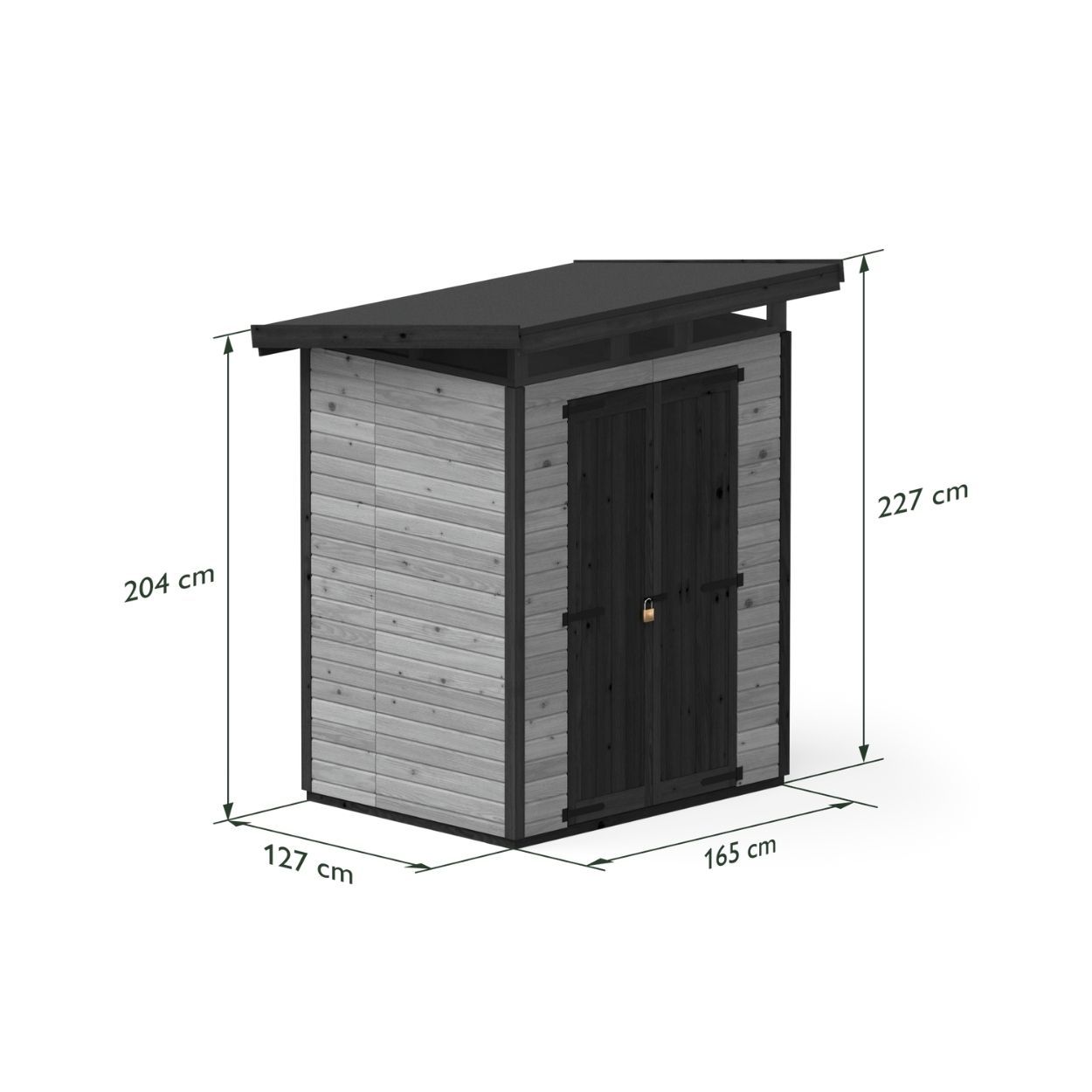 Upyard Strongbox Grey & Black Storage Shed 5ft 3" x 4ft 1"