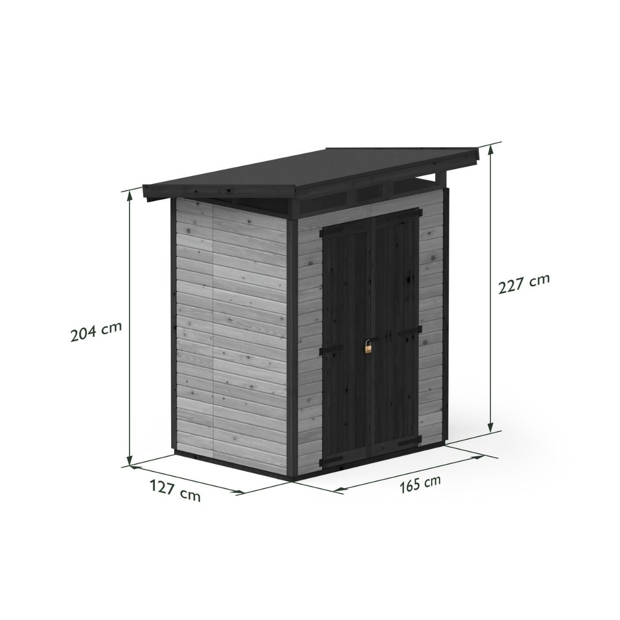 Upyard Strongbox Grey & Black Storage Shed 5ft 3" x 4ft 1"