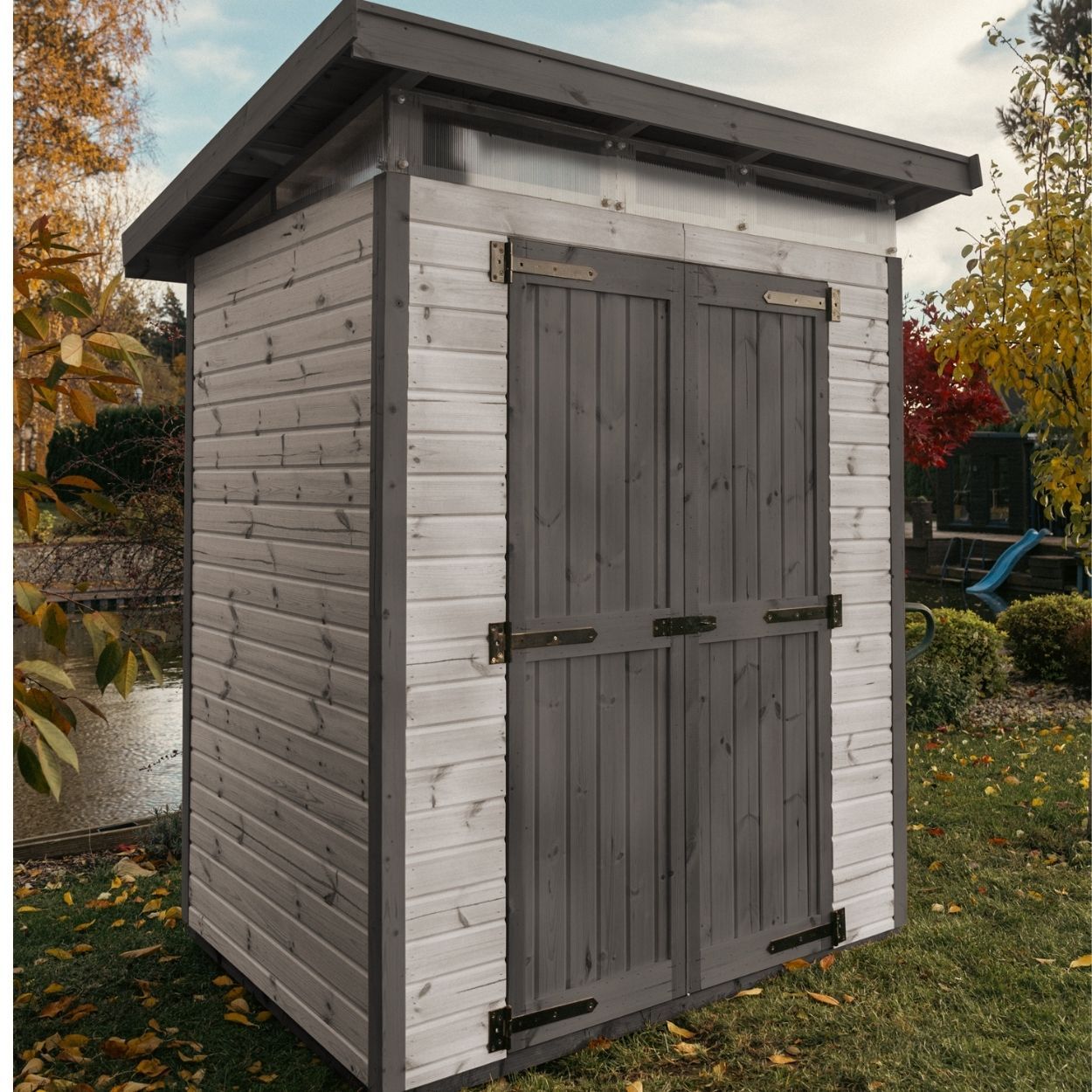 Upyard Strongbox Grey & Black Storage Shed 5ft 3" x 4ft 1"