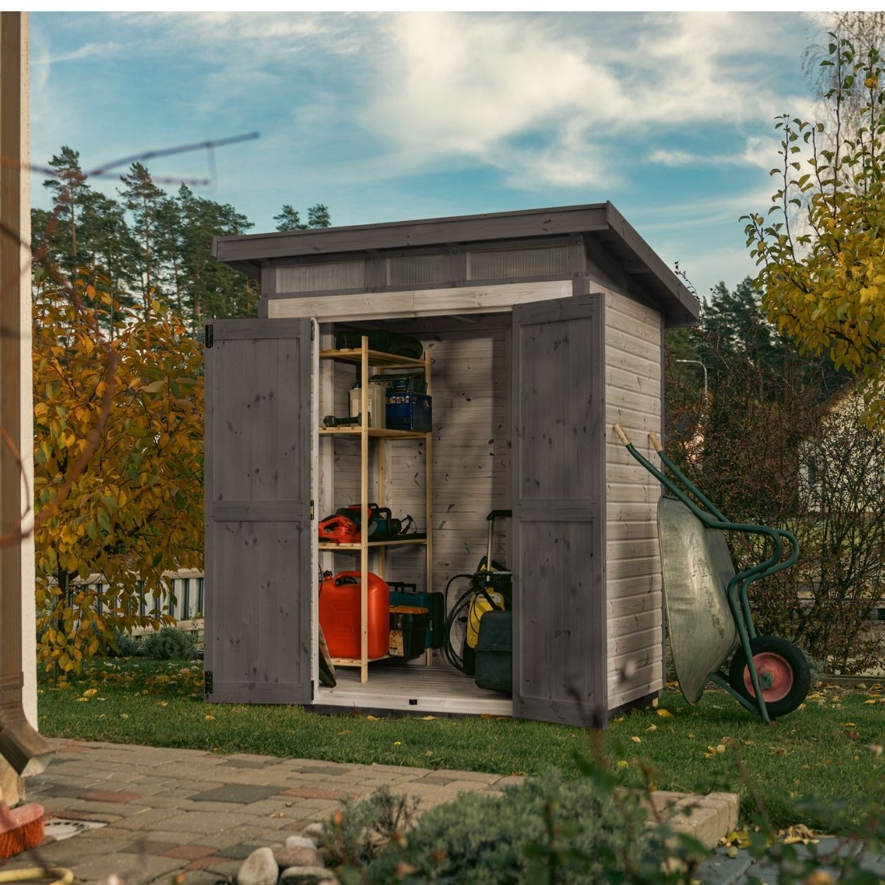 Upyard Strongbox Grey & Black Storage Shed 5ft 3" x 4ft 1"