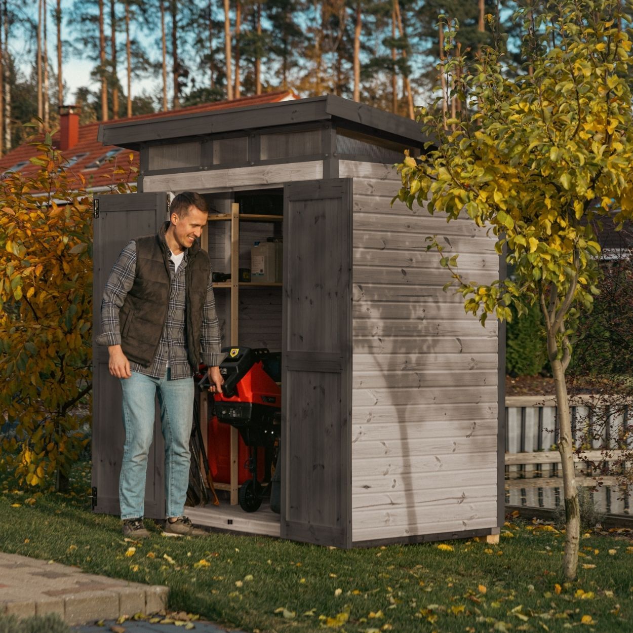 Upyard Strongbox Grey & Black Storage Shed 5ft 3" x 4ft 1"
