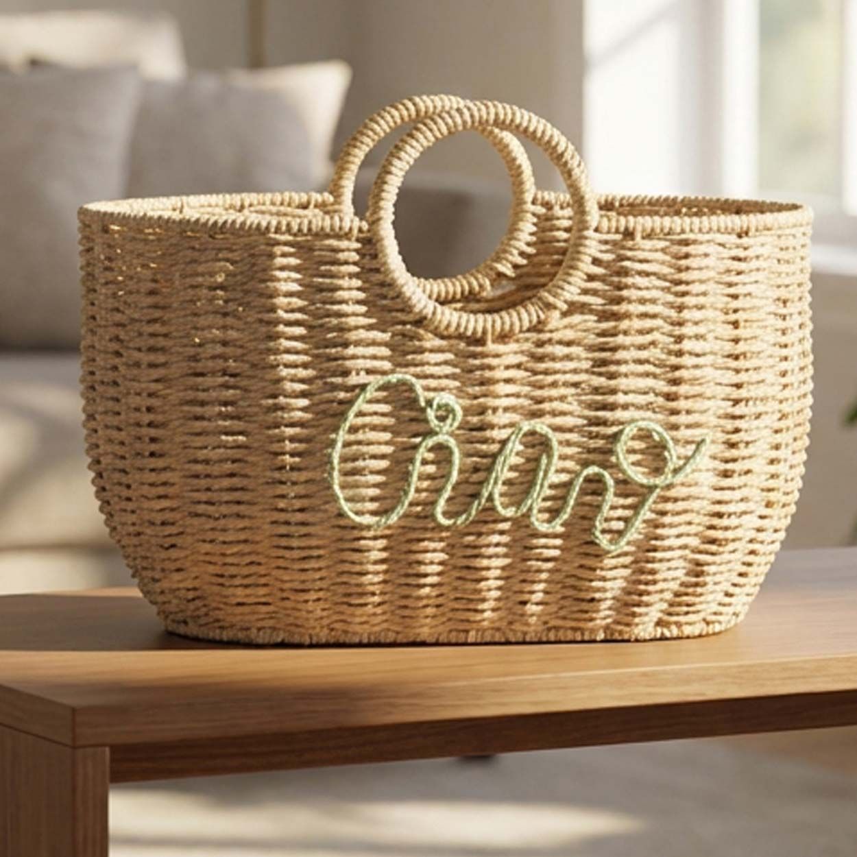 Woven Storage Basket Slogan
