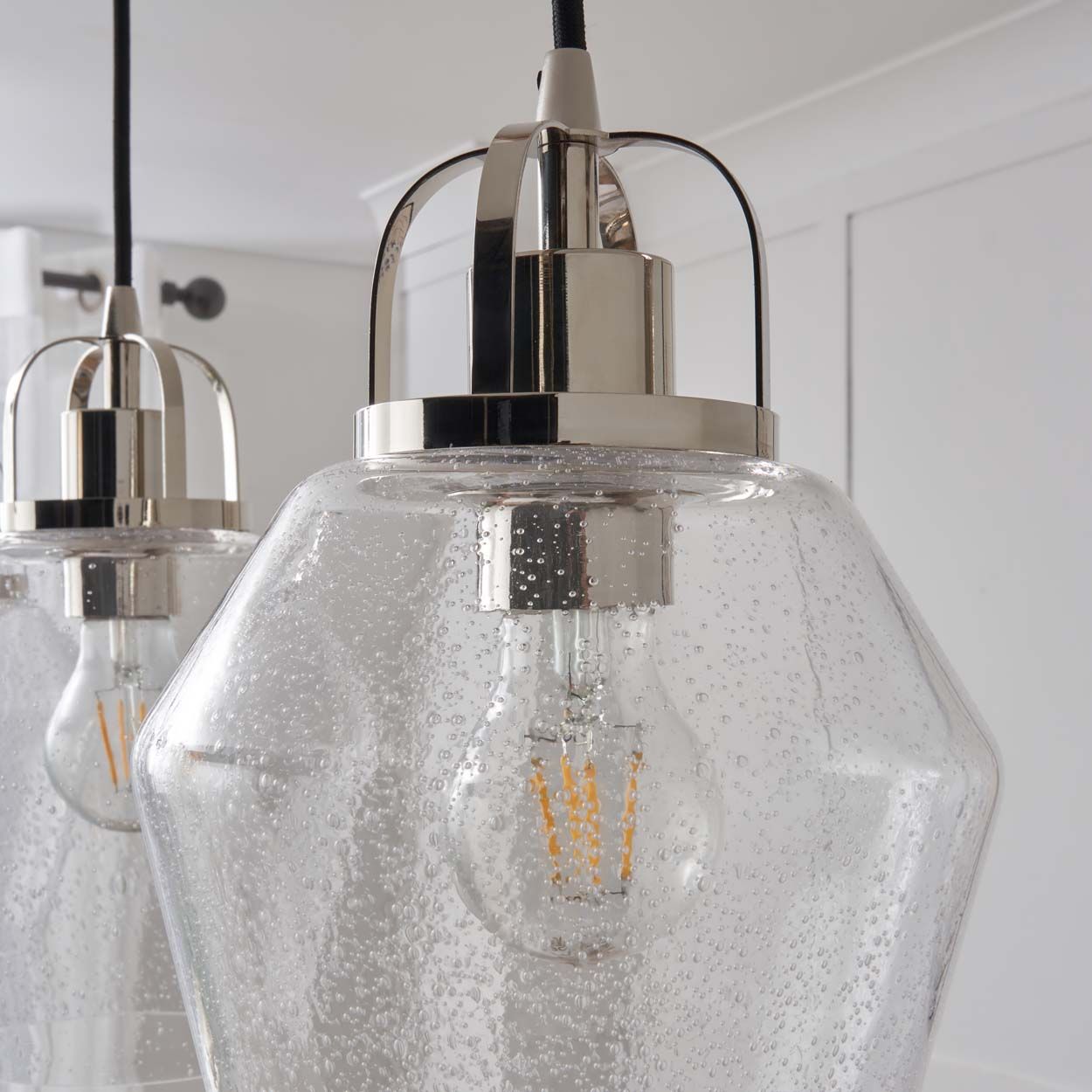 Merrien 3 Light Diner Bar Pendant Polished Nickel